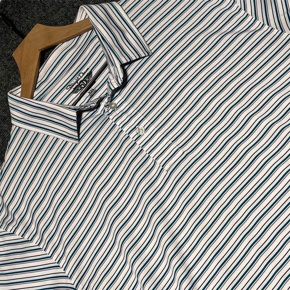 Straight Down Men's 2XL Striped Polo Golf Shirt Multicolor Short Sleeve - Picture 1 of 6